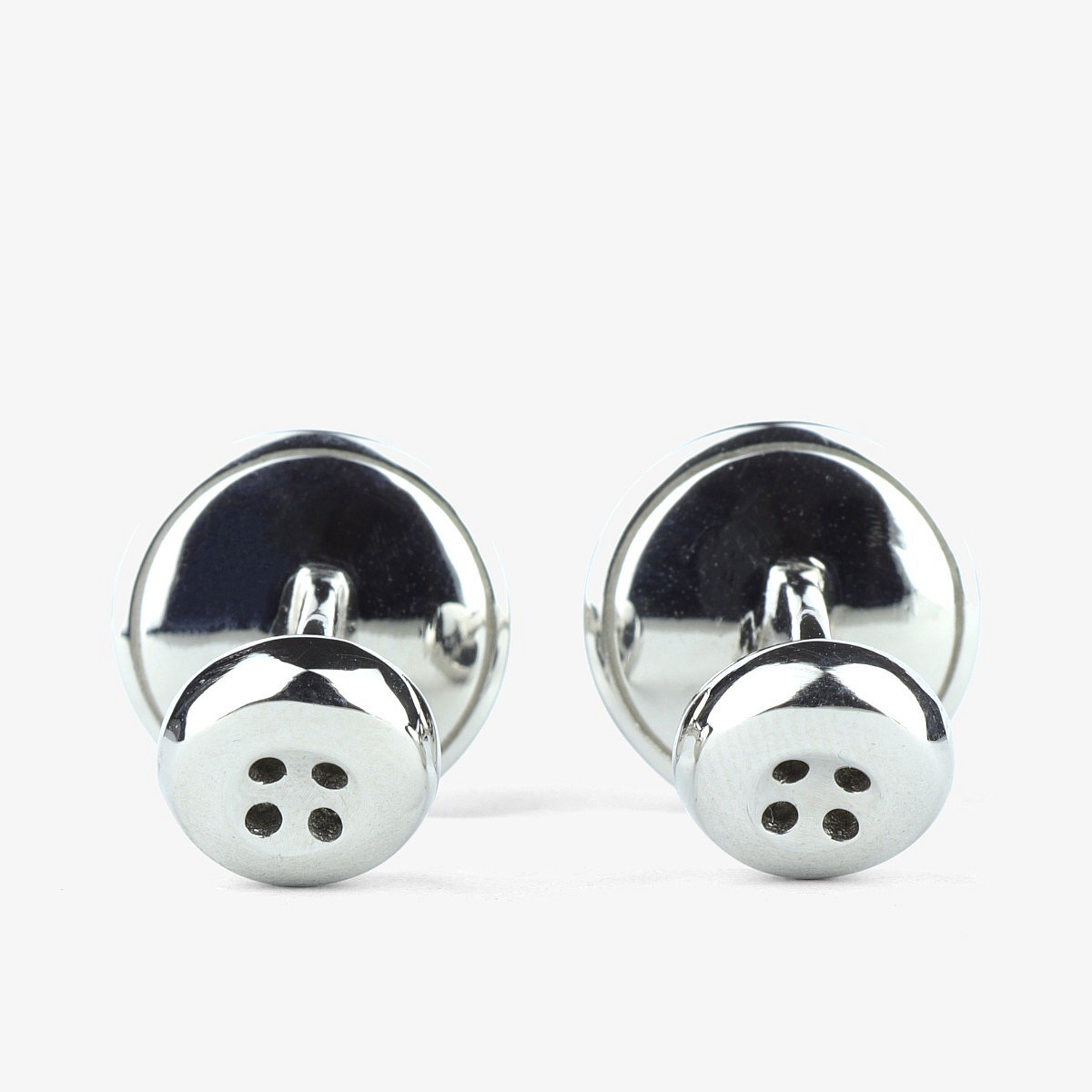 Barbarulo round blue lapis lazuli sterling silver rhodium cufflinks