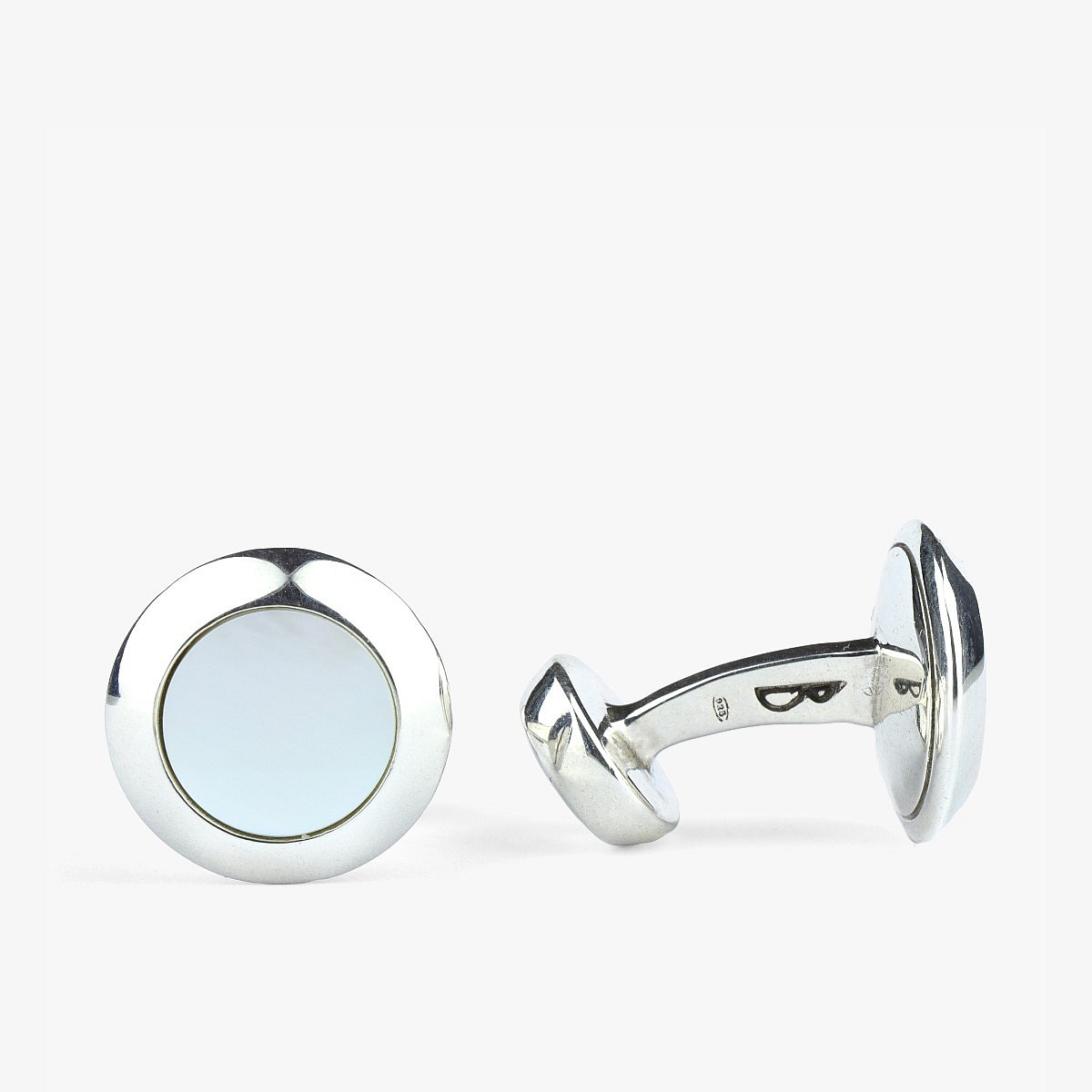 Barbarulo Small Sterling Silver Rhodium Buttons Cufflinks - The