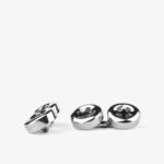 Barbarulo small sterling silver rhodium buttons cufflinks