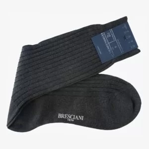 Bresciani Cesare grey melange ribbed cotton men's socks