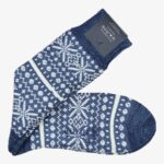 Corgi blue Fair Isle merino wool socks