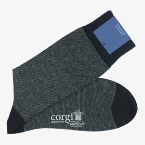 Corgi navy micro stripe cashmere socks