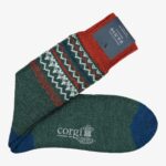 Corgi green Fair Isle merino wool socks I