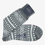 Corgi grey Fair Isle merino wool socks