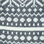 Corgi grey merino wool socks with white Fair Isle pattern