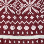 Corgi red merino wool socks with white Fair Isle pattern