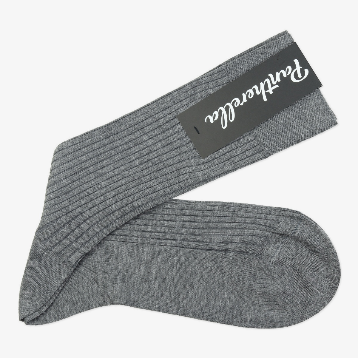 Pantherella Danvers mid grey ribbed socks