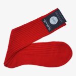 Pantherella Danvers scarlet ribbed socks