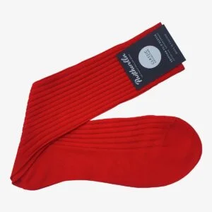 Pantherella Danvers scarlet ribbed men's socks