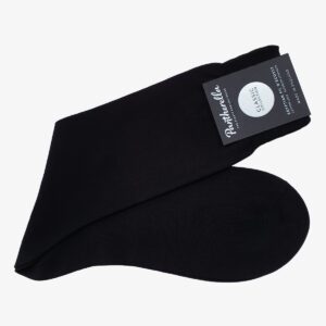Pantherella Sackville black cotton mid-calf socks