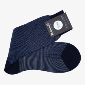 Pantherella Tewkesbury tamsiai mėlynos kojinės su birdseye raštu