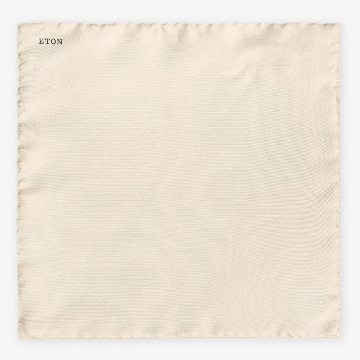 Eton beige solid silk pocket square