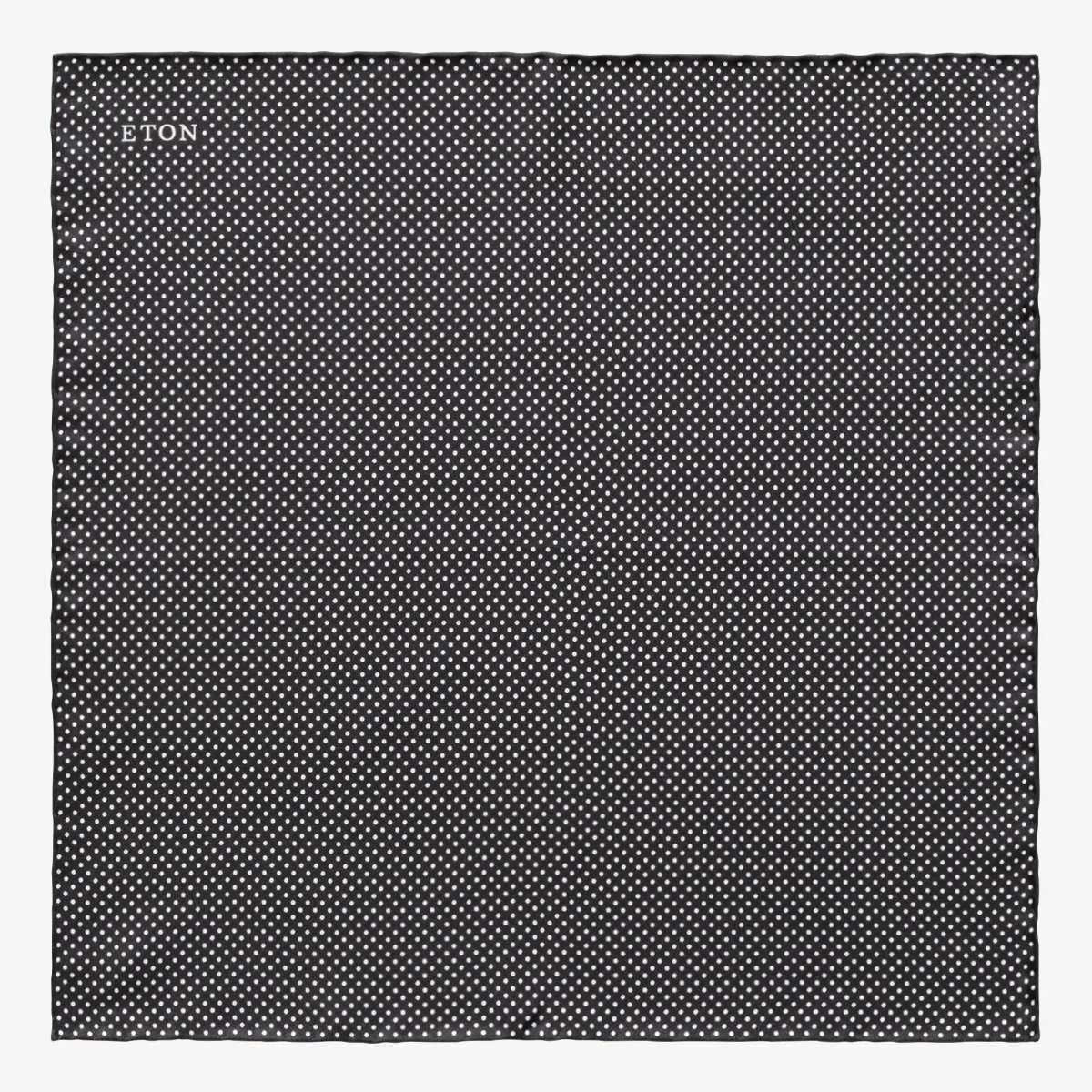 Eton black polka dots silk pocket square