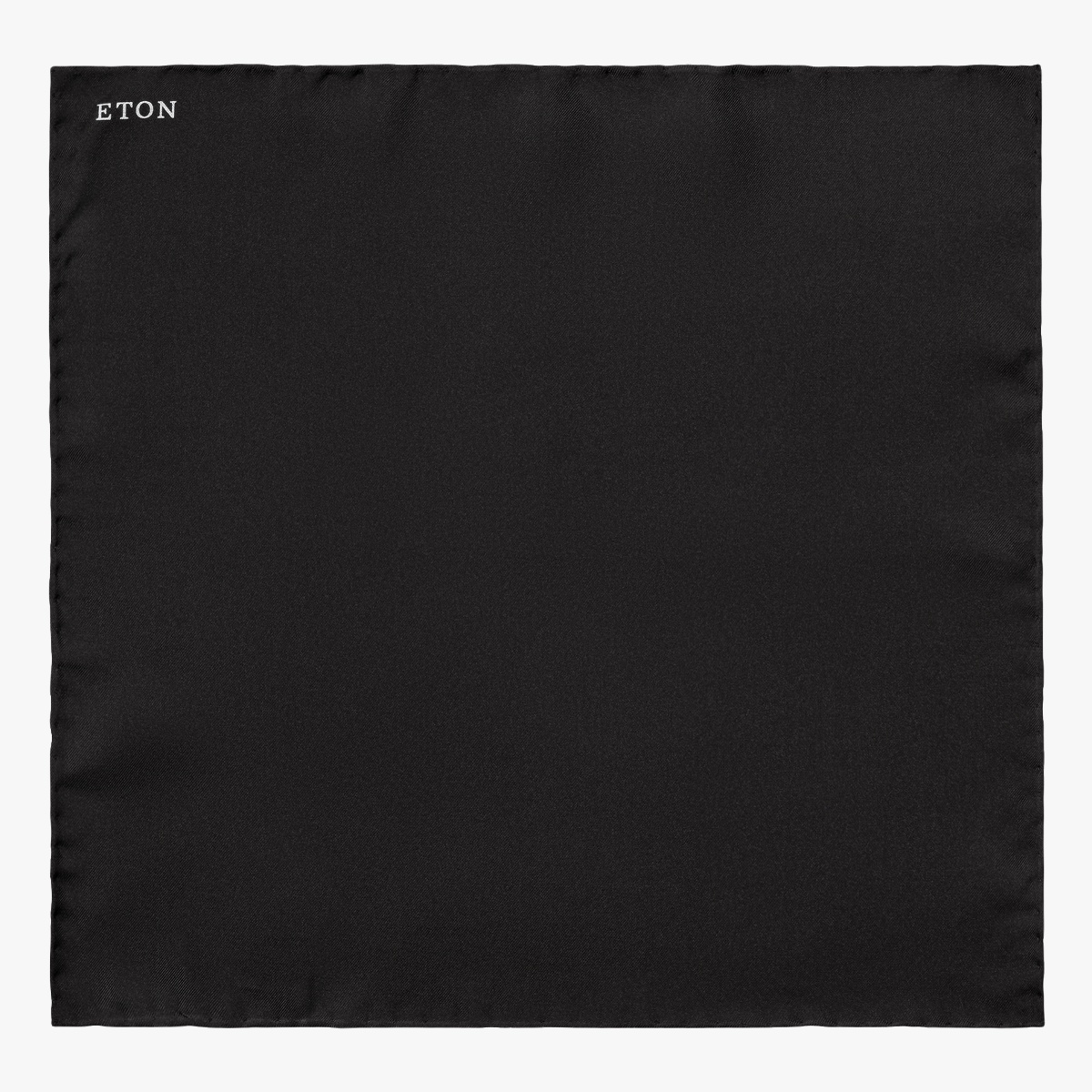 Eton black solid silk pocket square