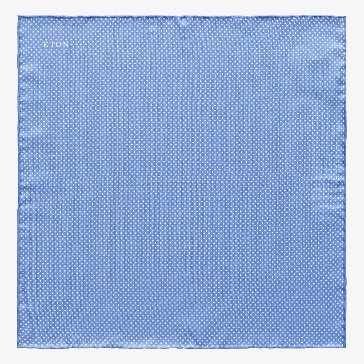 Eton light blue polka dots silk pocket square