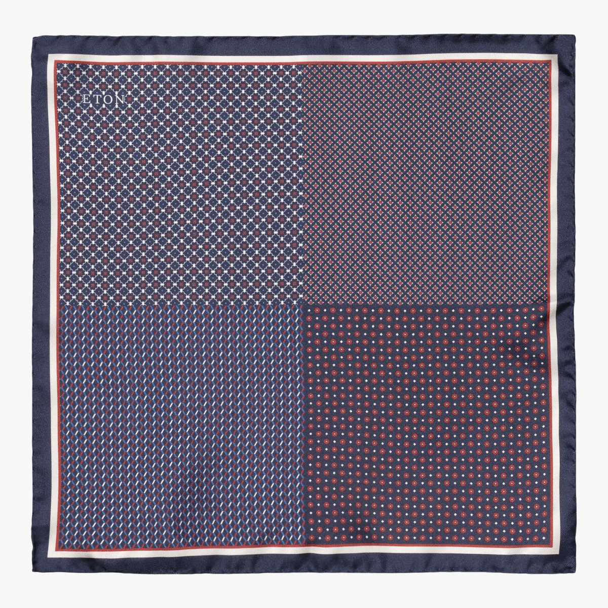 Eton navy four sided silk pocket square