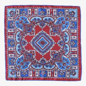 Serà Fine Silk Barolo raudona ir mėlyna šilkinė švarko nosinaitė