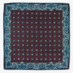 Serà Fine Silk Elleboro burgundy blue silk pocket square