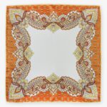 Serà Fine Silk Fiori D'Arancio orange white silk pocket square