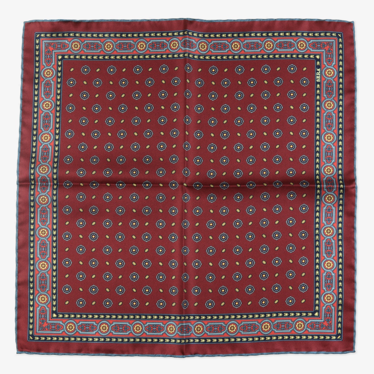 Serà Fine Silk hawthorne Vermentino burgundy silk pocket square