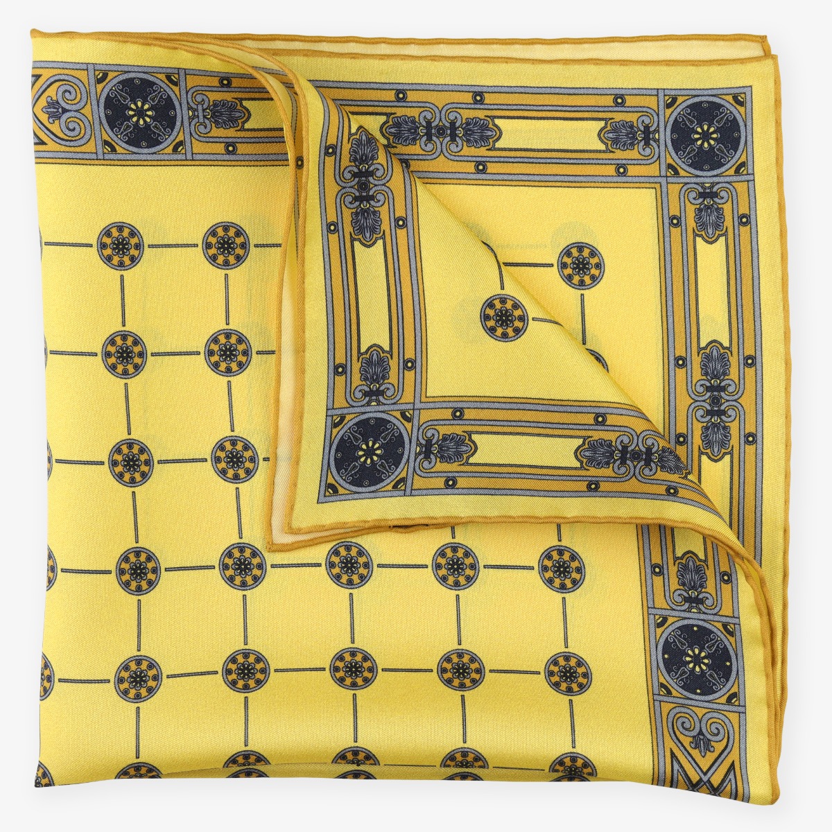 Serà Fine Silk Milano Sunrise yellow silk pocket square