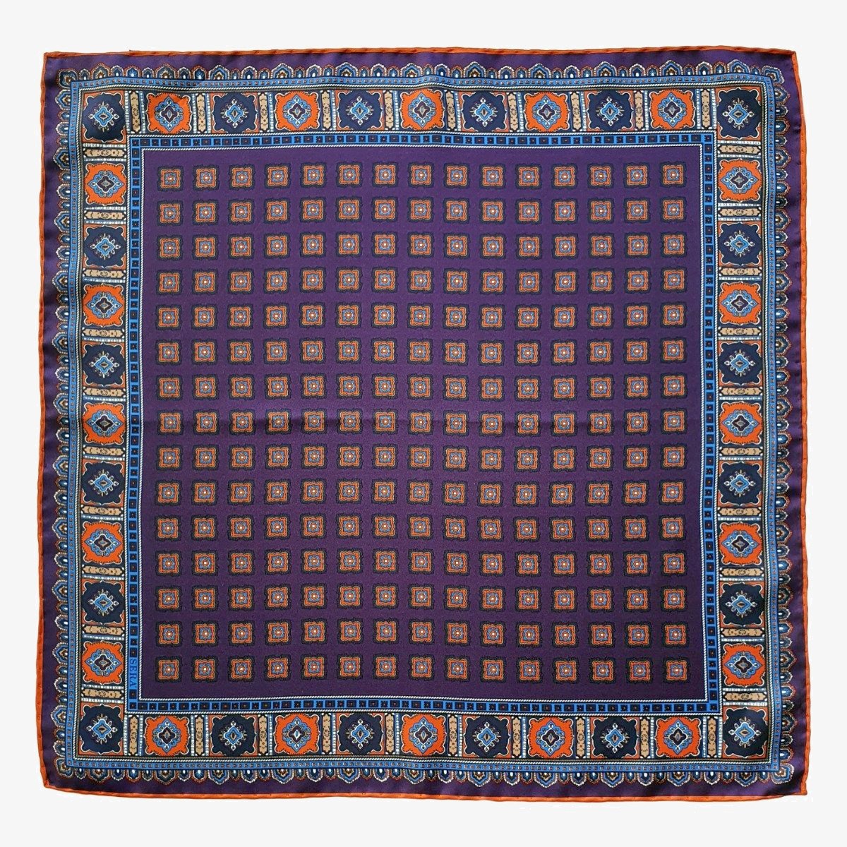 Serà Fine Silk Primitivo Plum purple silk pocket square