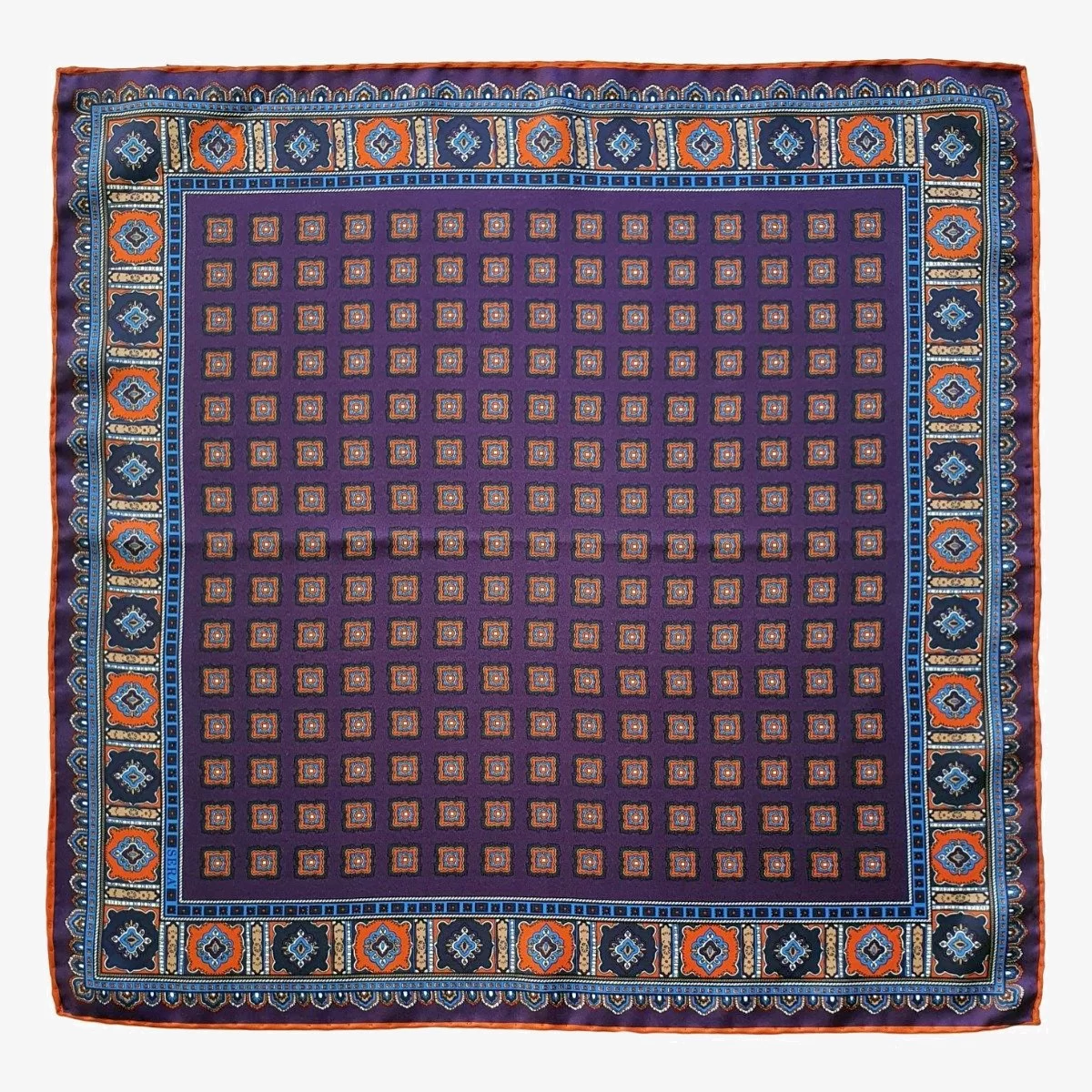 Serà Fine Silk Primitivo Plum purple silk pocket square