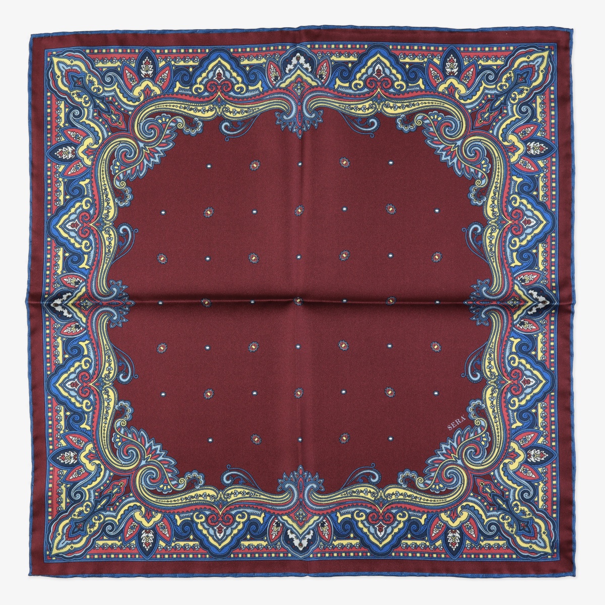 Serà Fine Silk rhubarb Franciacorta burgundy silk pocket square