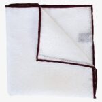 Shibumi Firenze balta su raudonais kraštais lininė švarko nosinaitė