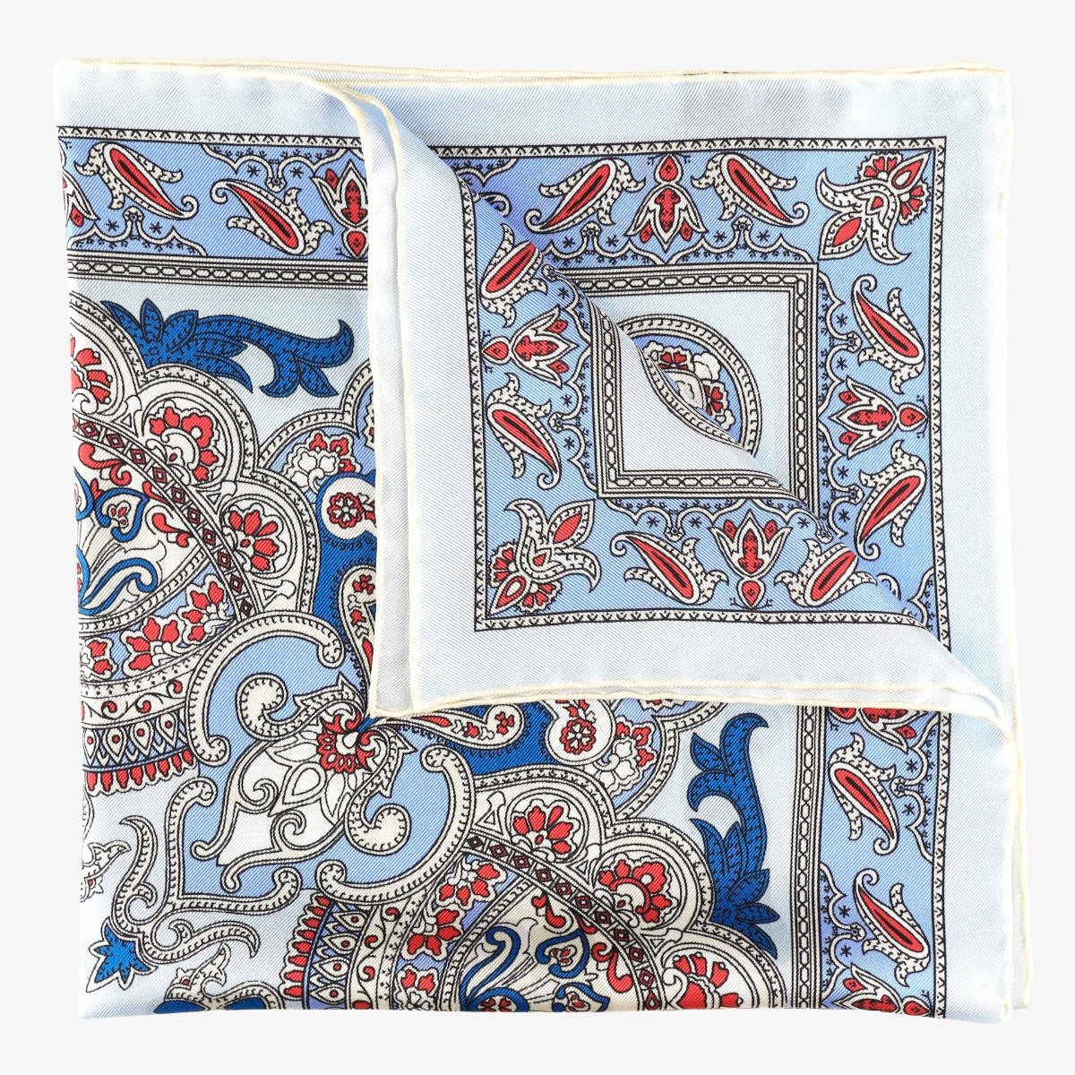 Serà Fine Silk Torcello šviesiai mėlyna šilkinė švarko nosinaitė
