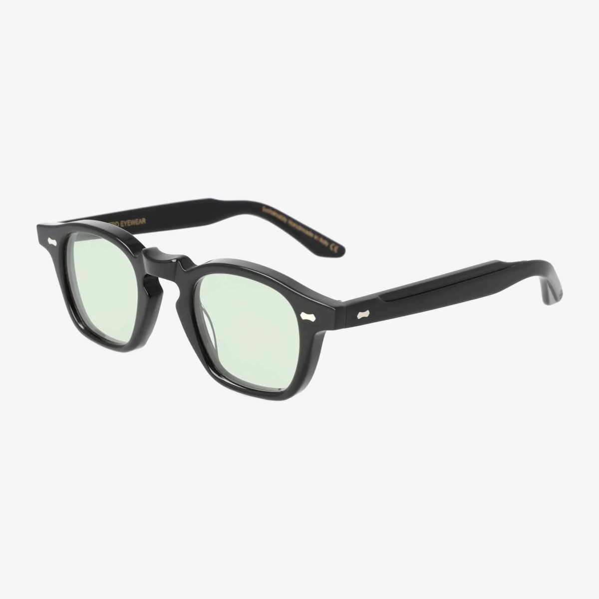 TBD Eyewear Cord saulės akiniai juodais rėmeliais ir žaliais lęšiais
