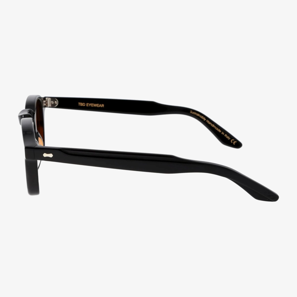 TBD Eyewear Cord saulės akiniai juodais rėmeliais ir geltonais lęšiais