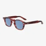 TBD Eyewear Cord saulės akiniai rudais rėmeliais ir mėlynais lęšiais