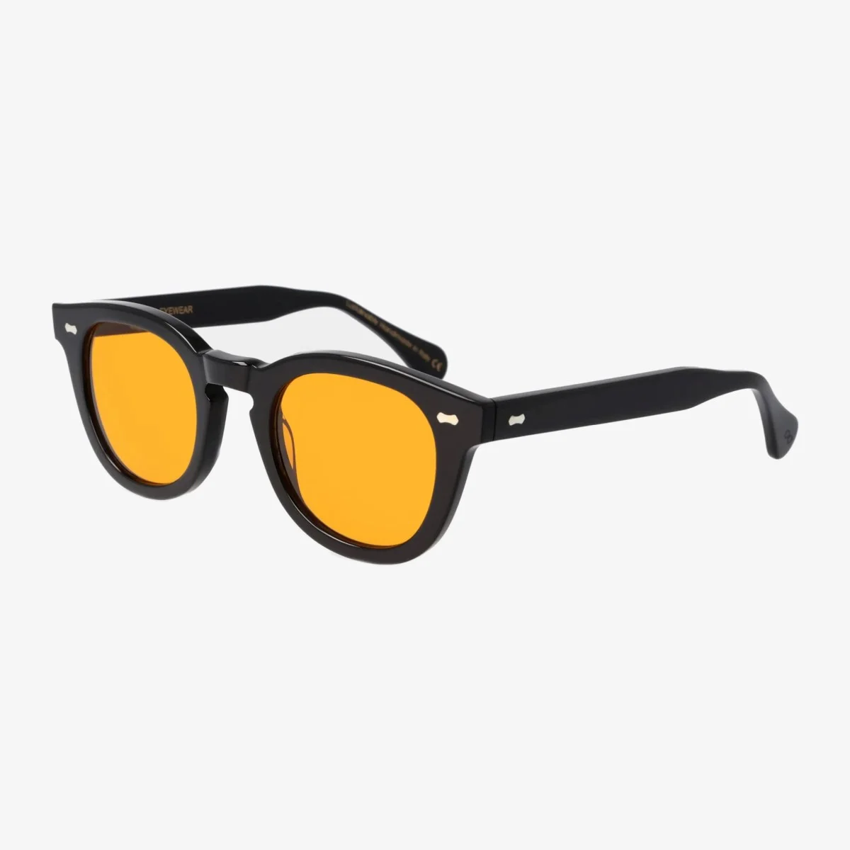 TBD Eyewear Donegal saulės akiniai juodais rėmeliais ir oranžiniais lęšiais