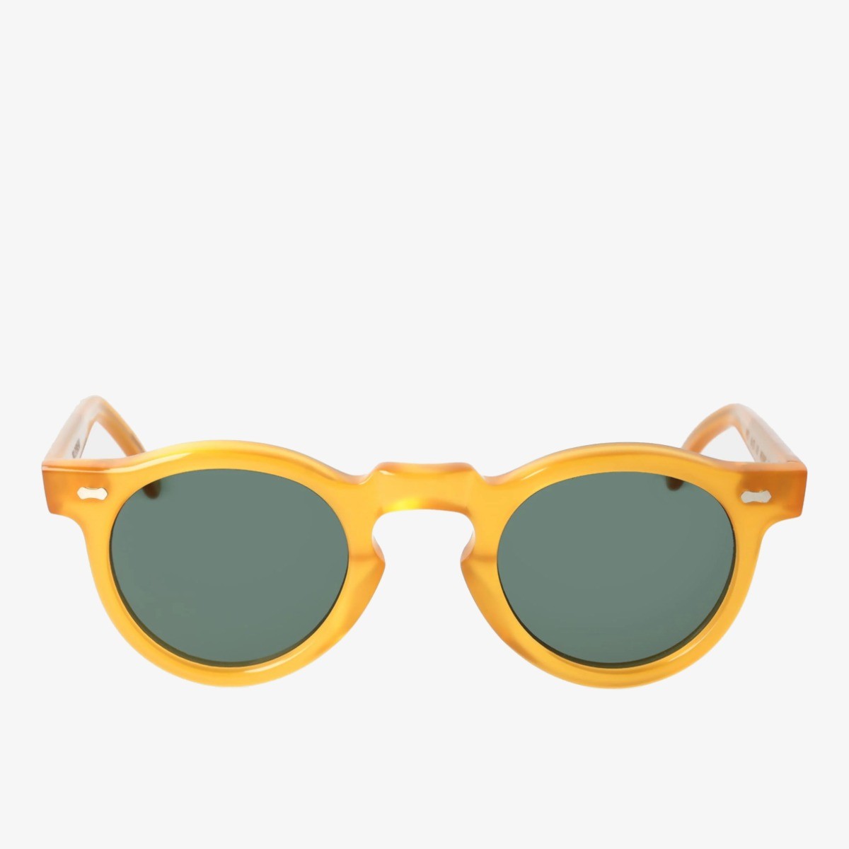 TBD Eyewear Welt saulės akiniai geltonais rėmeliais ir žaliais lęšiais