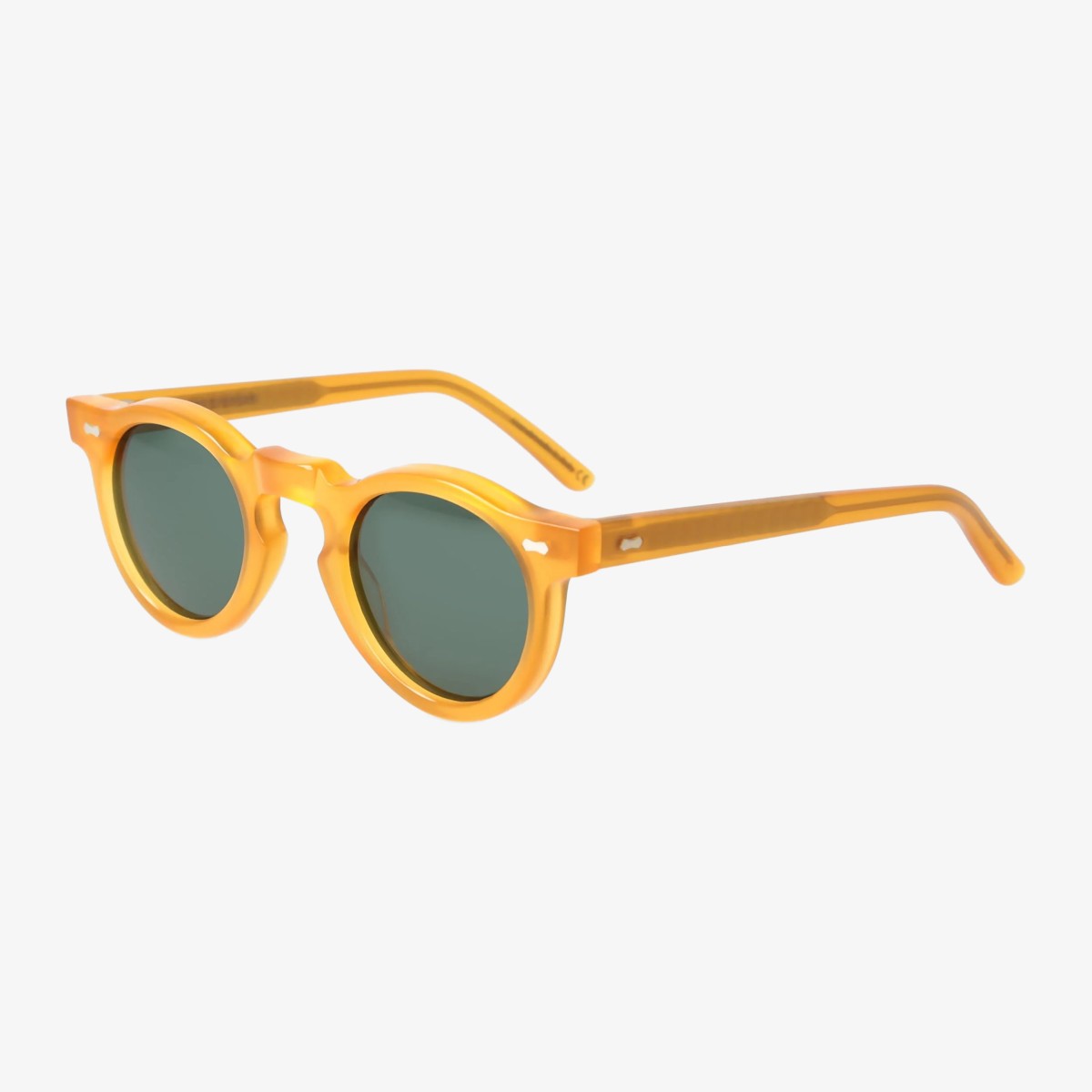 TBD Eyewear Welt saulės akiniai geltonais rėmeliais ir žaliais lęšiais