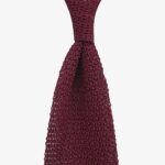 Serà Fine Silk tamsiai raudonas megztas šilkinis kaklaraištis