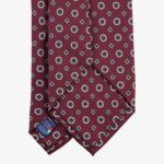 Serà Fine Silk burgundy silk tie with grey floral pattern