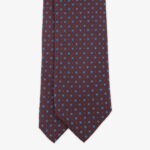 Serà Fine Silk mahogany silk tie with blue circle pattern