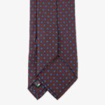 Serà Fine Silk mahogany silk tie with blue circle pattern