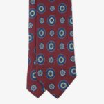 Serà Fine Silk burgundy silk tie with blue floral pattern