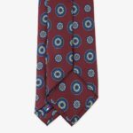 Serà Fine Silk burgundy silk tie with blue floral pattern