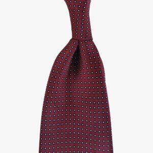Serà Fine Silk tamsiai raudonas taškuotas šilkinis kaklaraištis