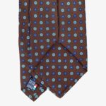 Serà Fine Silk dark brown silk tie with blue floral pattern