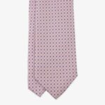 Serà Fine Silk pink silk tie with blue dots