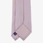 Serà Fine Silk pink silk tie with blue dots