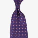Serà Fine Silk purple silk tie with blue and yellow floral pattern