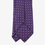 Serà Fine Silk purple silk tie with blue and yellow floral pattern