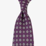 Serà Fine Silk purple textured silk tie with medallion pattern