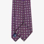 Serà Fine Silk purple textured silk tie with medallion pattern